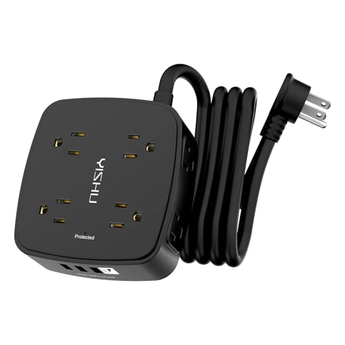 Surge Protector Power Strip – YISHU 8 Widely Outlets with 4 USB Ports