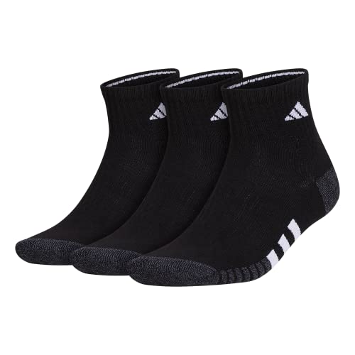 adidas Men’s Socks, Athletic Cushioned Quarter 3-Pack, Compression, Moisture-Wicking, Comfortable, Durable