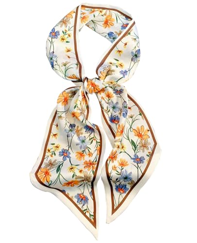 Hioyiwse Head Scarf Hair Neck Scarves For Women Purse Bag Scarfs For Handbags Silky Long Thin Satin Headscarf Fashion