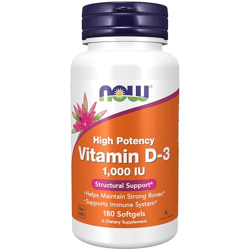 Now Supplements, Vitamin D-3 1,000 IU, High Potency, Structural Support*